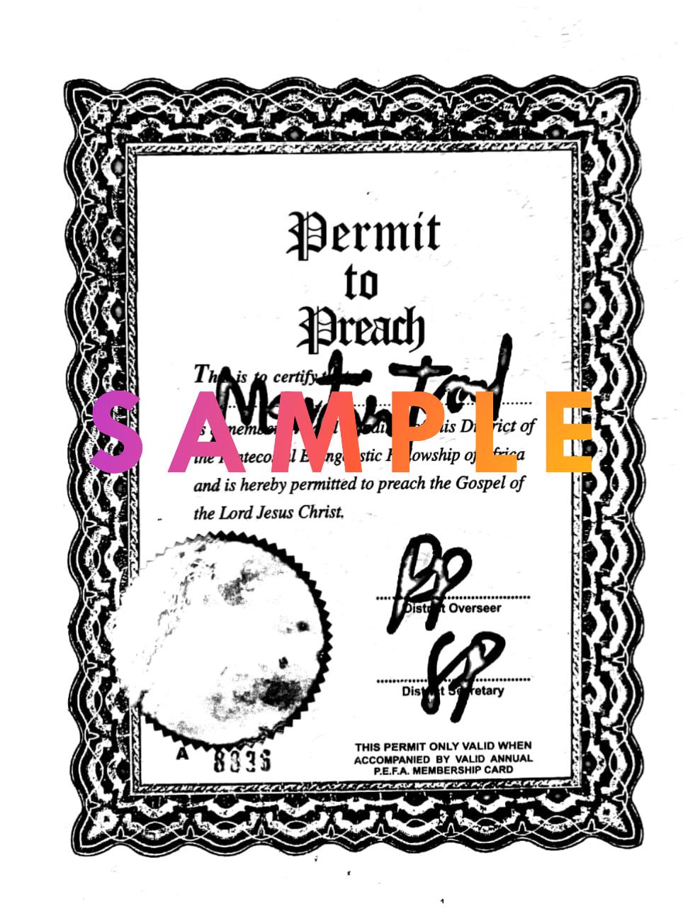 PREACHER'S PERMIT